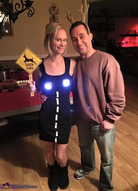 A Deer In Headlights Couple Costume Funny Couple Halloween Costumes