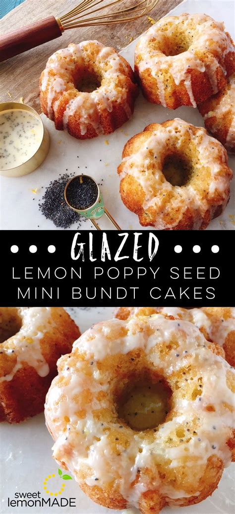 (the batter will yield approximately 12 mini bundt cakes). Glazed Lemon Poppy Seed Mini Bundt Cakes | Recipe | Lemon ...