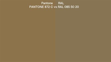 Pantone 872 C Vs Ral Ral 085 50 20 Side By Side Comparison