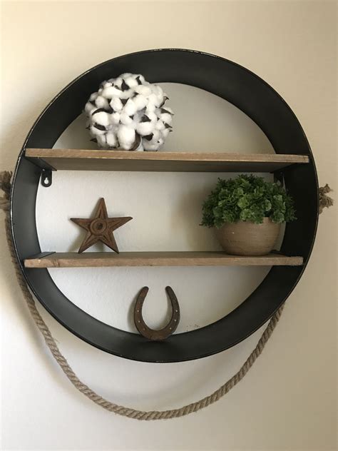 Rustic hanging shelf from Hobby Lobby hanging in my bathroom | Hanging