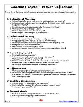 Because an interview is typically brief, properly planning and. Instructional Coaching: Teacher Self-Reflection Question Prompts EDITABLE | Instructional ...
