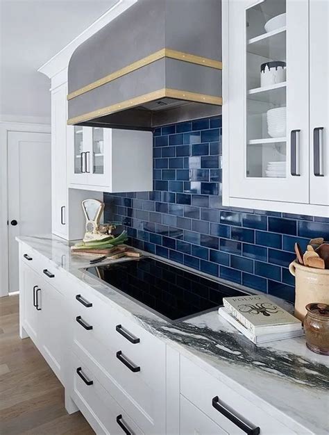 Bringing Elegance To The Kitchen With Blue Tile Backsplashes Home Tile Ideas