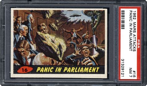 The cards, called attack from space!, (and renamed mars attacks! 1962 Mars Attacks Panic In Parliament | PSA CardFacts®