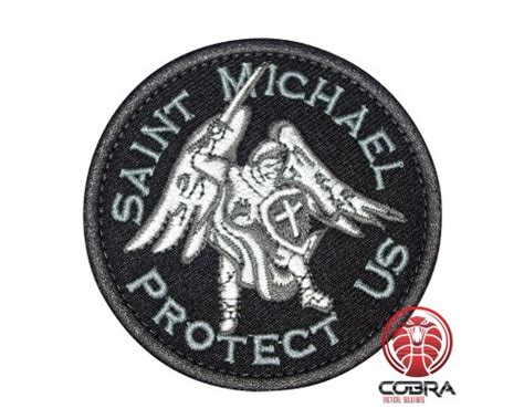 Saint Michael Protect Us Patch écusson Brodé Moral Avec Velcro Velcro