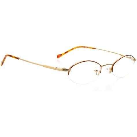 optical eyewear oval shape metal half rim frame prescription eyeglasses rx amber walmart