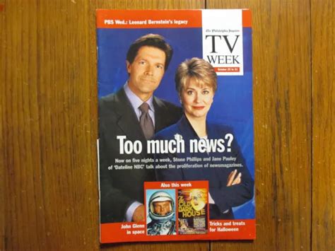 Oct 25 1998 Philadelphia Inquirer Tv Week Magazinestone Phillipsjane Pauley 1999 Picclick