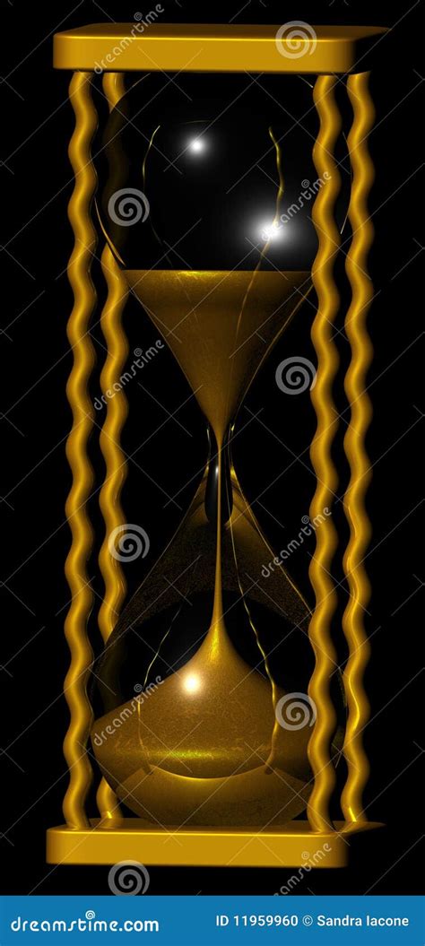 Golden Hourglass 3d Render On White Background Royalty Free Stock