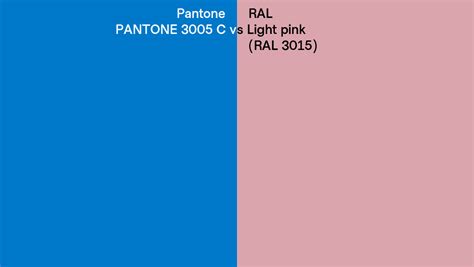 Pantone 3005 C Vs Ral Light Pink Ral 3015 Side By Side Comparison