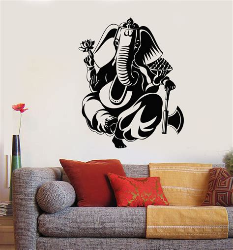 Vinyl Wall Decal Ganesha Hinduism Elephant God Hindu Religion Stickers