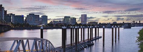 Portland Skyline By The Boat Dock At Sunset Photograph By Jit Lim Pixels