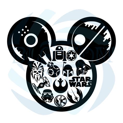 Star Wars Mickey Head Svg Star Wars Svg Disney Svg Mickey Svg