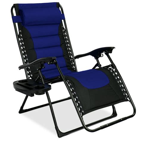 best choice products oversized padded zero gravity chair folding outdoor patio recliner w