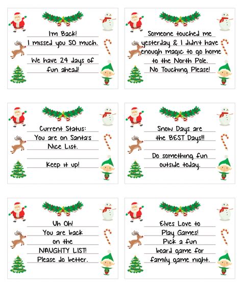 30 Free Elf On The Shelf Printable Notes