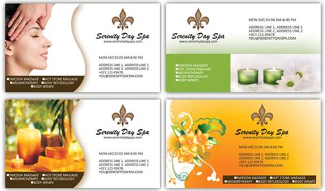 Massage And Spa Business Card Psd Templates