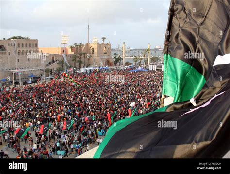 Tripoli Libya 17th Feb 2016 People Celebrate The Fifth Stock Photo