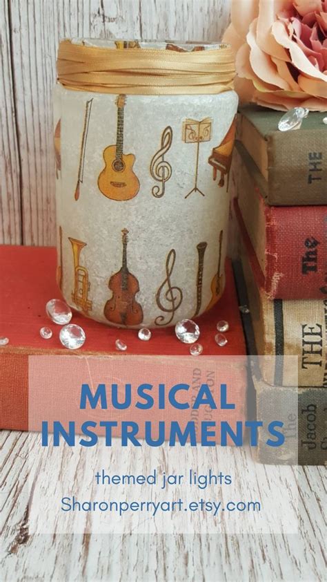 Music Themed Jar Musical Instrument T Jar Light Etsy Instrument