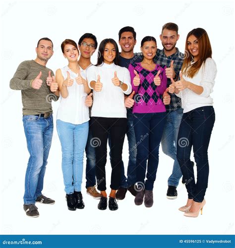 Group Of People With Thumbs Up Stock Image Image Of Optimistic Good