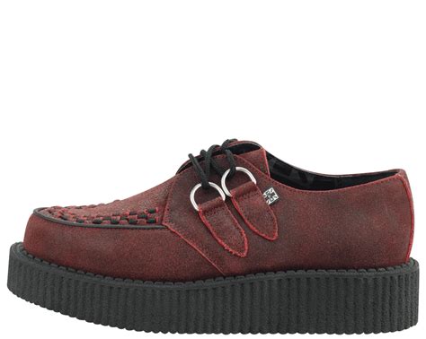 Red & Black Crackle Creeper - T.U.K. Shoes | Suede ...