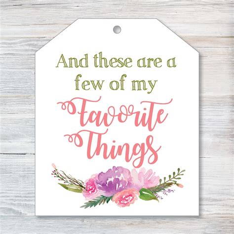 And These Are A Few Of My Favorite Things Gift Tag Etsy
