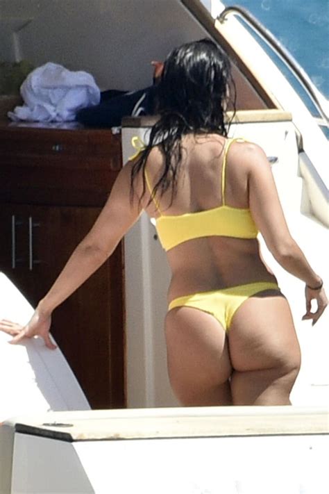 kourtney kardashian in yellow bikini at a yacht in corsica 07 26 2019 hawtcelebs
