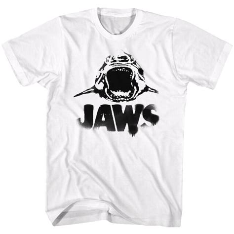Jaws Movie T Shirt Official Black Logo Sizes Sm 5xl New In 100 White