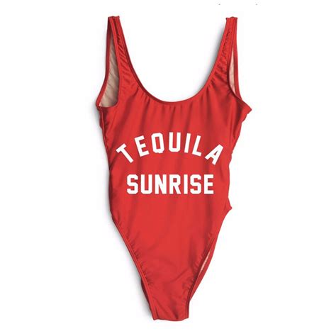 Sexy Swimwear Women Jumpsuit Women Bikini 2017 Summer Tequila Sunrise