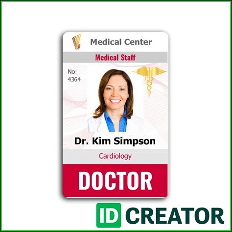 Doctor Id Badge Template Free Template 1 Resume Examples 4x2vjRl25l