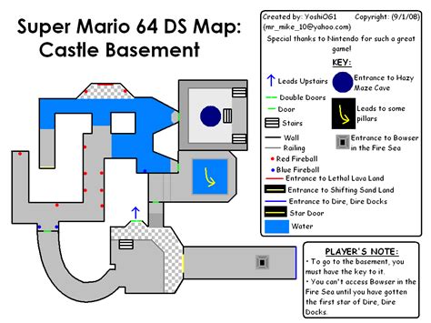 Super Mario 64 Ds Castle Basement Map Png Yoshiog1 Neoseeker