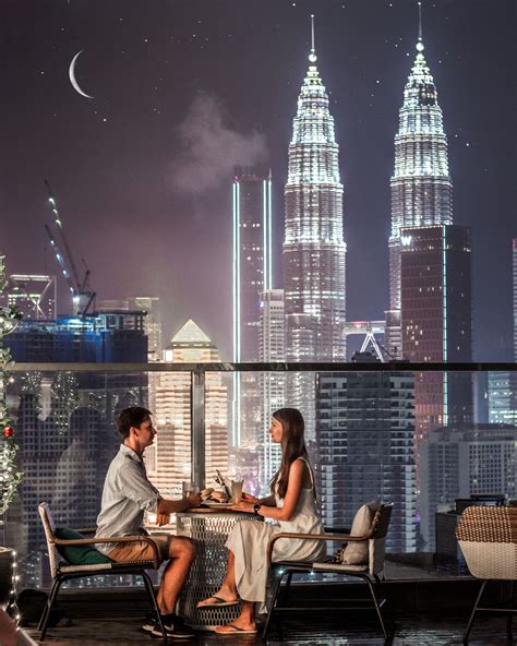 Romantic Dinner In Rooftop Restaurant In Hilton Garden Inn Kuala Lumpur Rooftop Restaurant