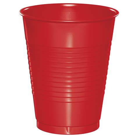 Classic Red 16 Oz Plastic Cups For 20 Guests