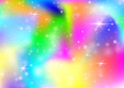 Unicorn Background With Rainbow Mesh Stock Vector Illustration Of