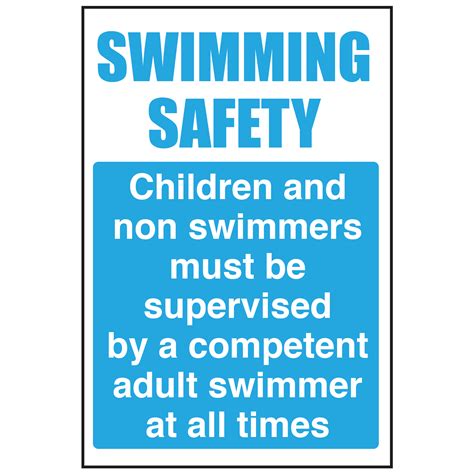 Children Non Swimmers Supervised Sign