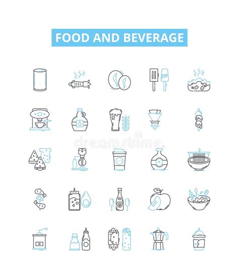 Food And Beverage Vector Line Icons Set Cuisine Drink Food Beverage