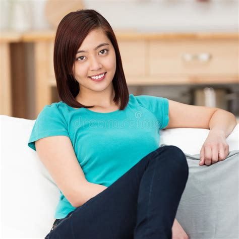 Smiling Confident Young Asian Woman Stock Image Image Of Cheering