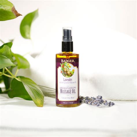 Aromatherapy Massage Oil Organic Lavender Badger Balm Badger