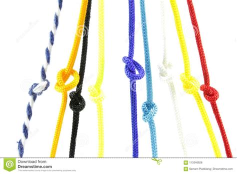 Multi Colored Coiled Rope And Knotted Rope Stock Photo Image Of