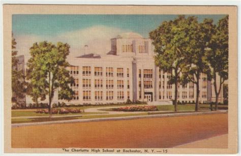 Unused Postcard The Charlotte High School At Rochester New York Ny Ebay