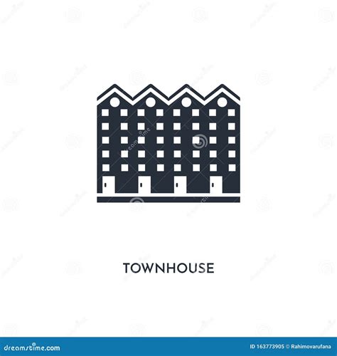 Townhouse Icon Simple Element Illustration Isolated Trendy Filled
