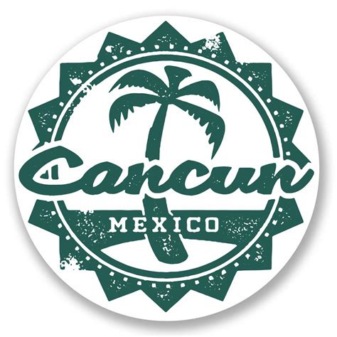 2 X 10cm Cancun Mexico Vinyl Sticker Ipad Laptop Flag Luggage Travel