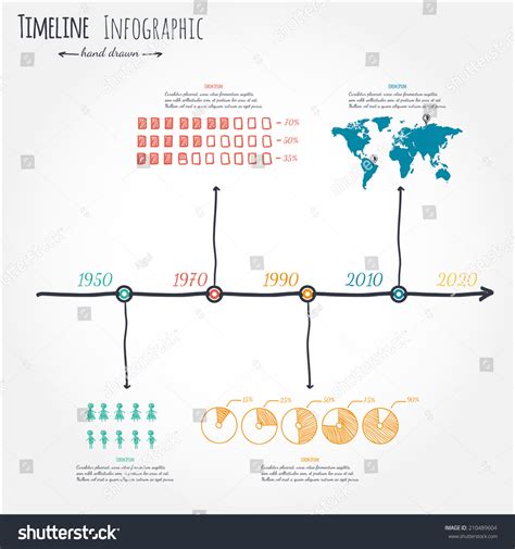 Hand Drawn Infografic Timeline Vector Template Stock Vector 210489604