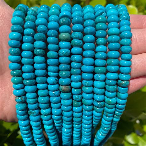 Turquoise Rondelle Beads Natural Gemstone Loose Beads Sold By 15