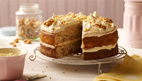 You can use whichever cake pan you'd like. Banana Cake with Walnuts Recipe | Baking Recipes | Betty ...