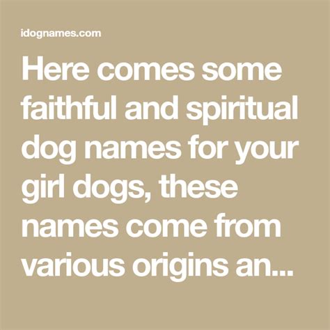 Here Comes Some Faithful And Spiritual Dog Names For Your Girl Dogs