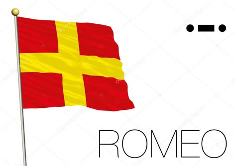 Romeo Flag International Maritime Signal And Morse Symbol — Stock