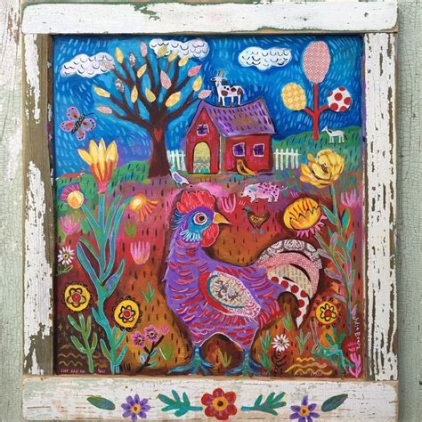 Updates From Evesjulia12 On Etsy Modern Folk Art Folk Art Painting