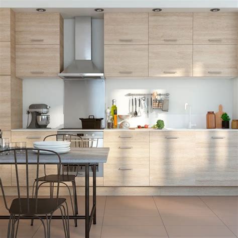Meubles de cuisine gris brillants façade en 16 mm mdf revêtement stratifié champs abs caisson en particules de bois compressés haute densité en 16 or plan de travail. Cuisine chêne naturel Unik COOKE & LEWIS - CASTORAMA en 2019 | Meuble cuisine, Remodelage de ...