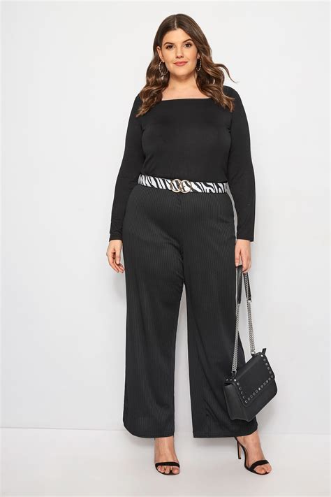 limited-collection-black-ribbed-wide-leg-trousers-plus-sizes-16-to-36-yours-clothing