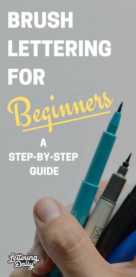 The Brush Lettering Guide For Beginners Is Shown In This Hand Held