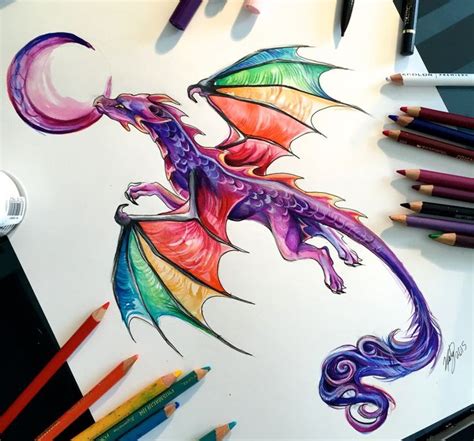 Another great tutorial on the process of drawing a dragon. Colorful Dragon Tattoo Drawing