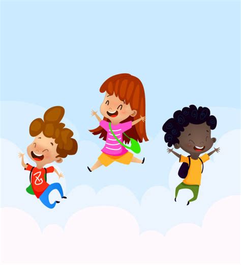 Cartoon Of Girl Jumping Up And Down Illustrations Royalty Free Vector
